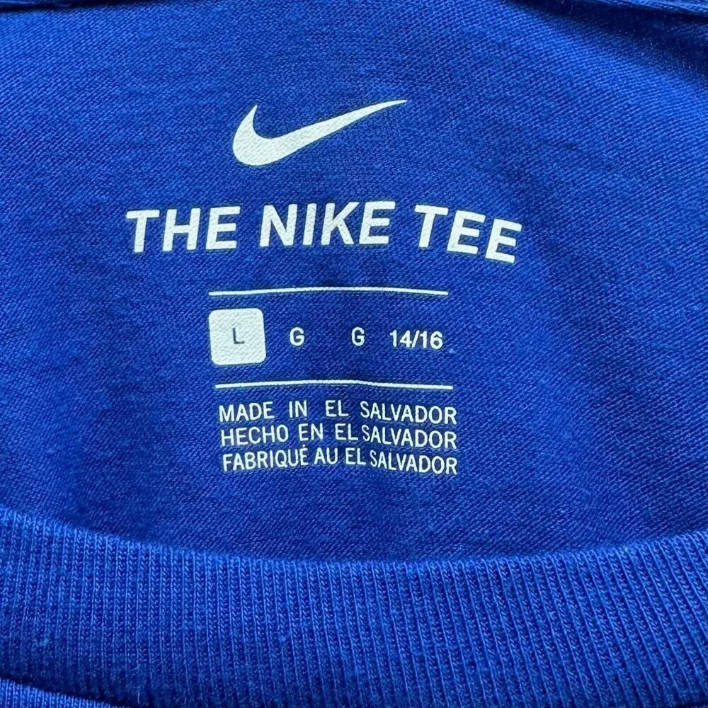 The Nike Tee Shirt Youth Size L Blue Short Sleeve Los Angeles Dodgers Logo - Picture 7 of 10